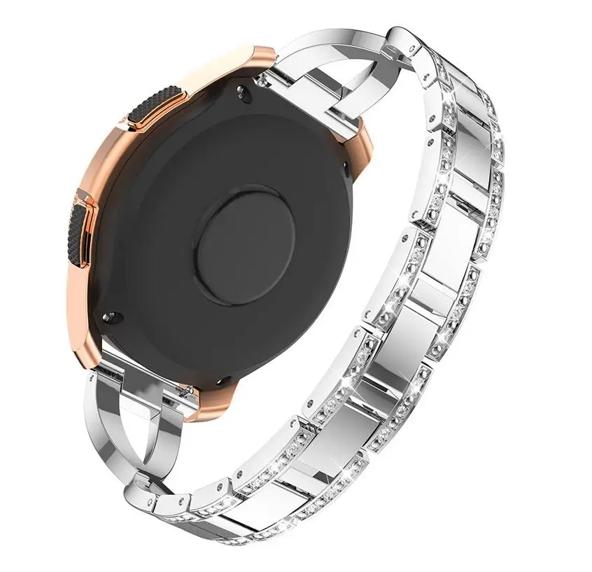 Сменный металлический ремешок для samsung Galaxy Watch 42 мм/46 мм умные наручные часы браслет со стразами ремешок 20 мм/22 мм ремешок