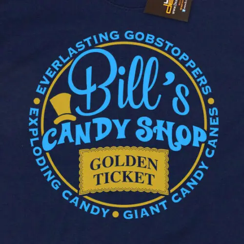 2019 Fashion Bill'S Candy Shop - Willy Wonka Chocolate Factory Inspired T-Shirt Retro Film Tee Hoodie | Мужская одежда