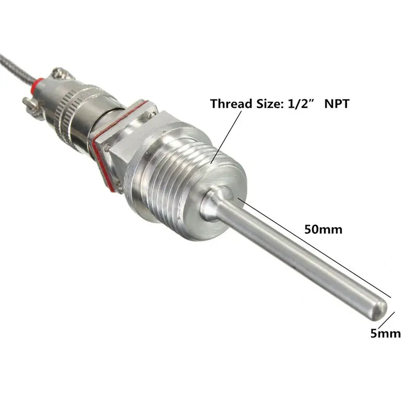 Датчики температуры RTD PT100 резьба NPT 1/2 дюйма со съемным разъемом|pt100 waterproof|thread