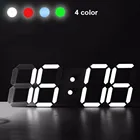 3D Многофункциональные современные акриловые цифровые светодиодные настольные ночные настенные часы Будильник 24 или 12 часов дисплей настольные часы светодиодные часы