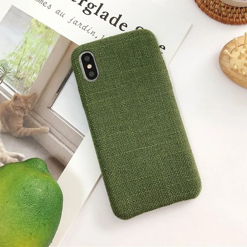10 Мягкий чехол из ТПУ с тканевой текстурой для iphone 7, чехол, ультра-тонкий силиконовый чехол для телефона s, для iphone 6, 6 S, 7, 8 Plus, X, Xs, Max, чехол s - Цвет: 10