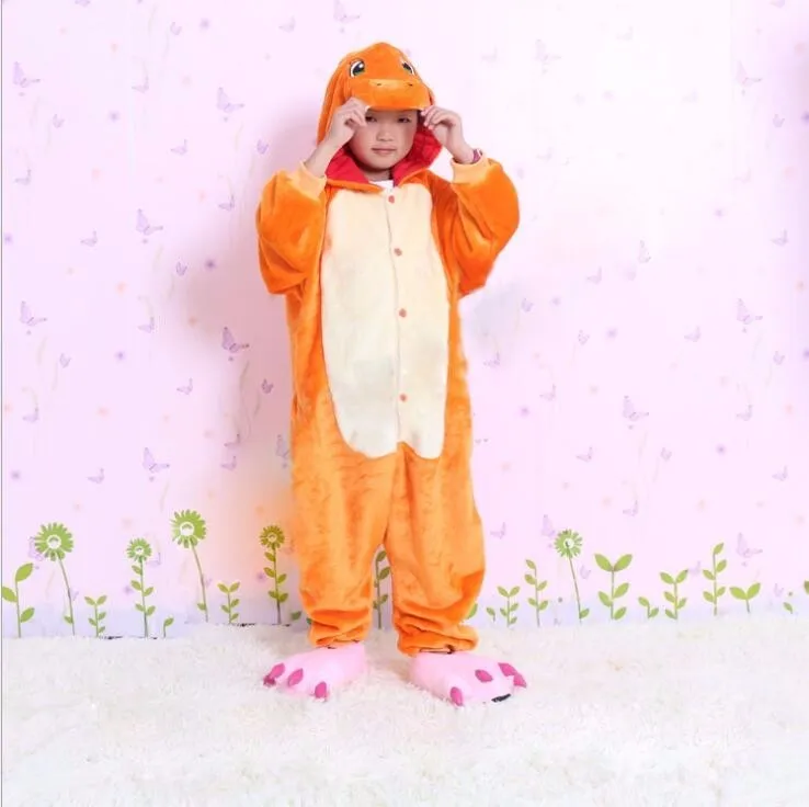 Charmander Косплэй комбинезон костюм для Для детей Onesie Костюмы Хэллоуина Карнавал |