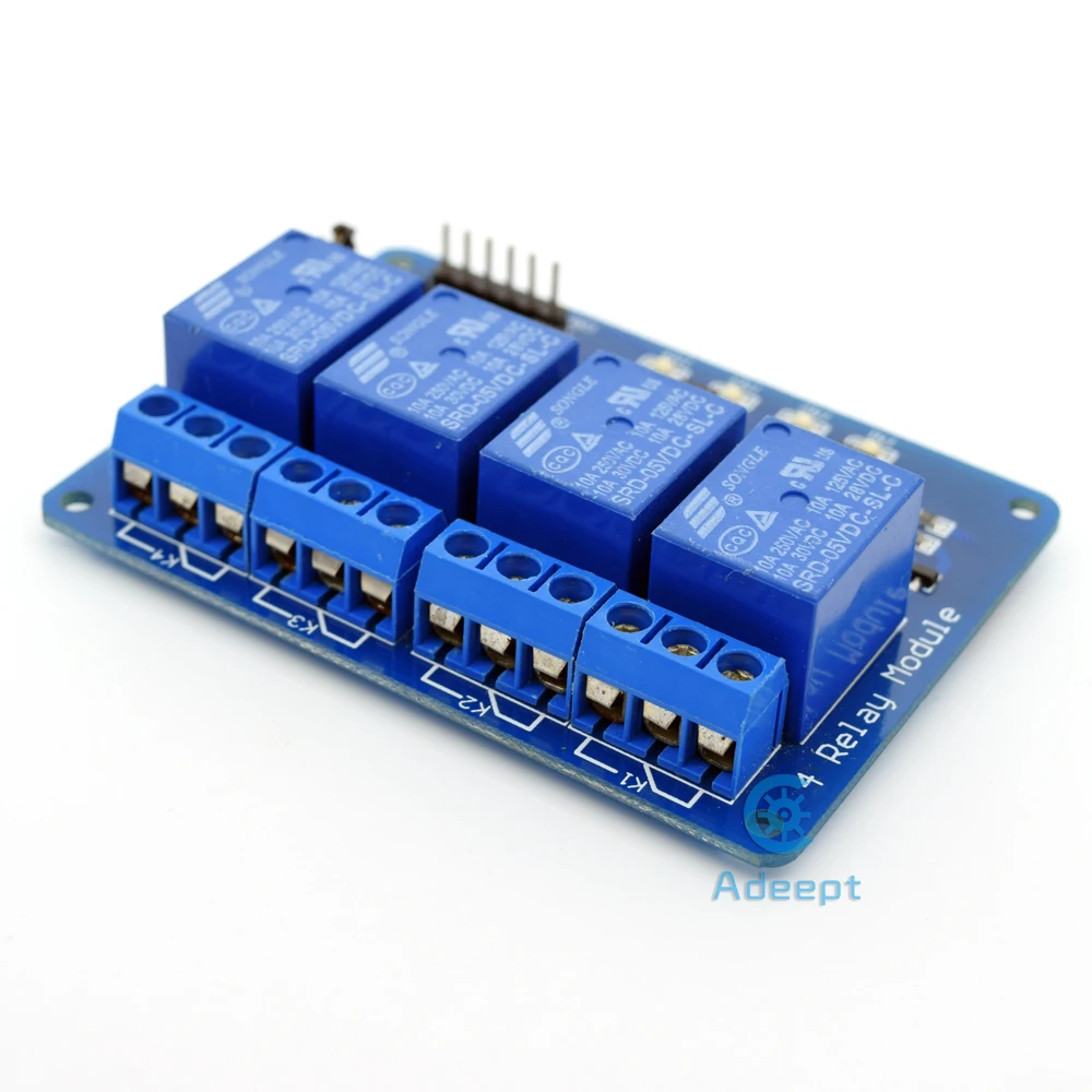 4-Канальный Релейный Модуль Щит с оптроном для Arduino Raspberry Pi 8051 diy diykit | Электроника