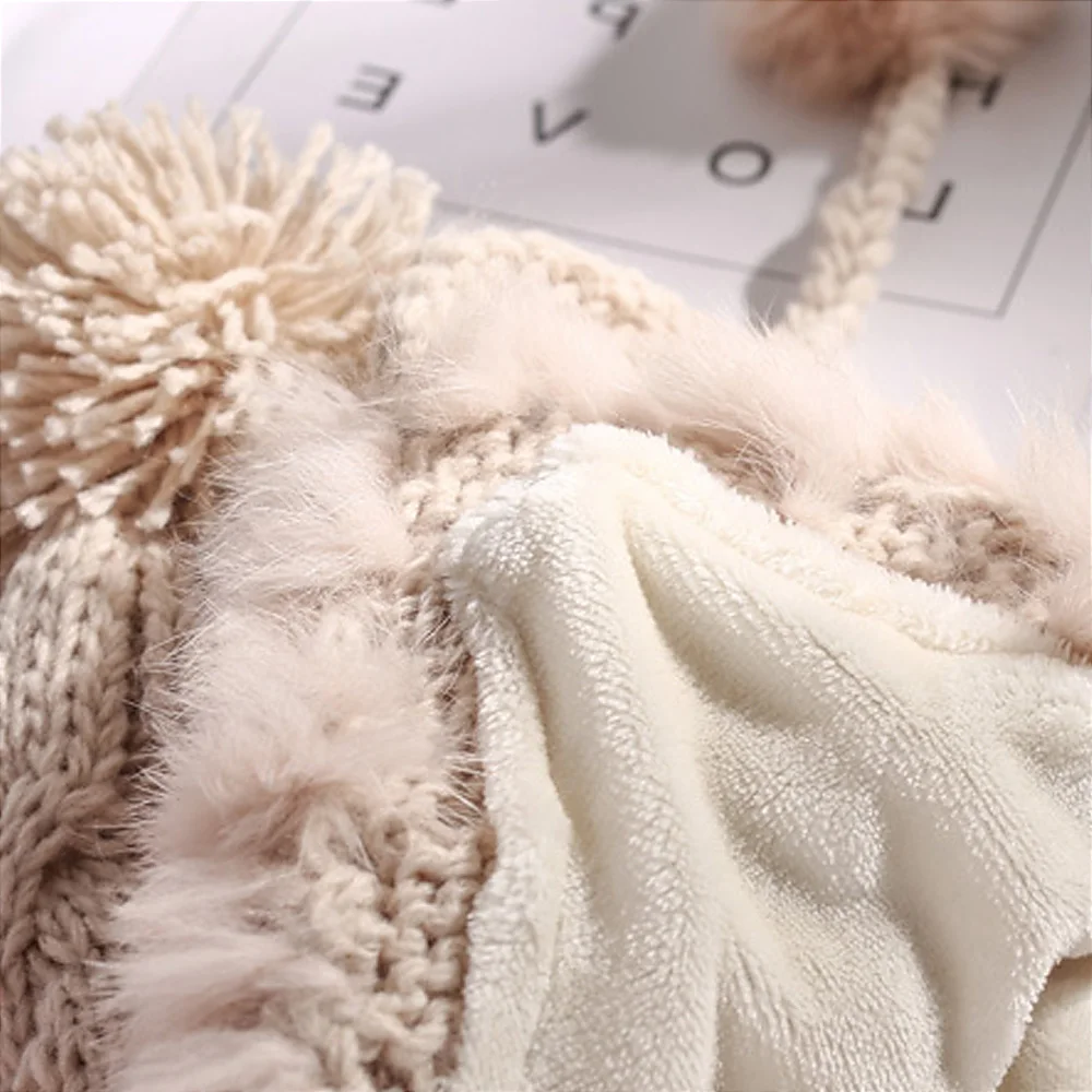 Зимняя шапка дамы шерстяная вязаный теплый Лэй Фэн шляпа наушники