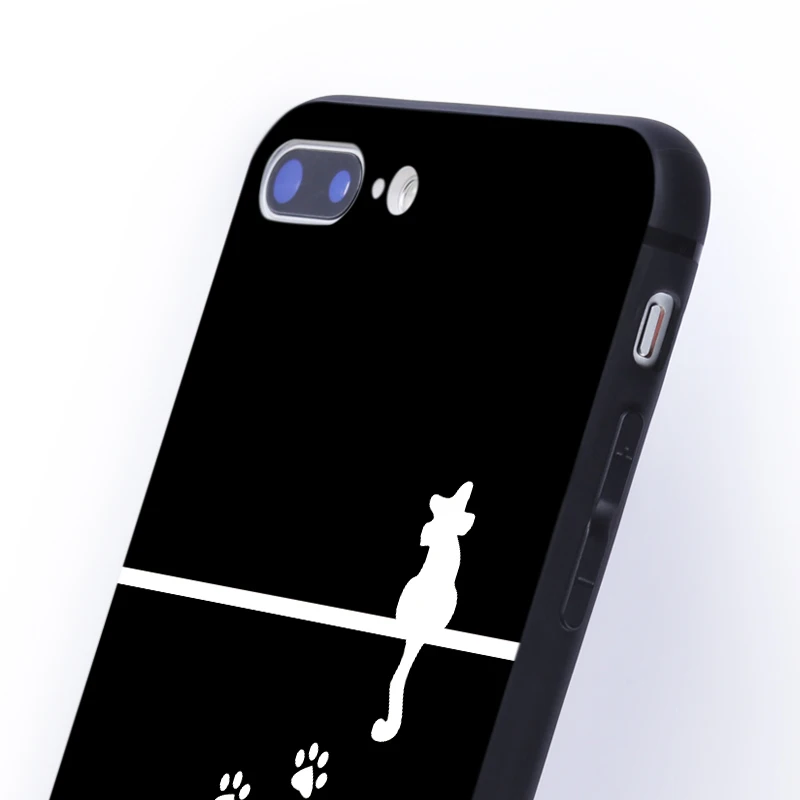 Lemooc Животные чехол для телефона iPhone 7 8 плюс мягкая TPU + PC Lonely Cat Чехол IPhone X |
