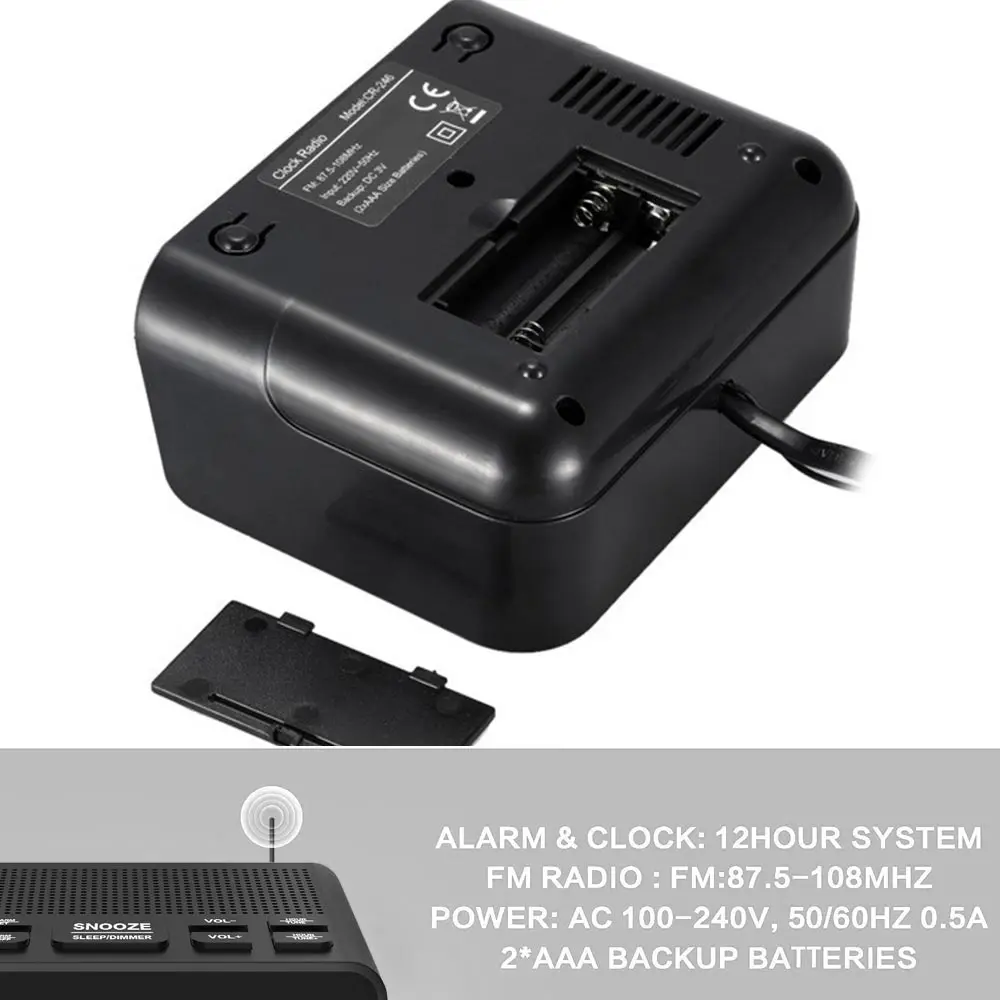 Часы радио AM/FM электронный настольный цифровой Настольный светодиодный