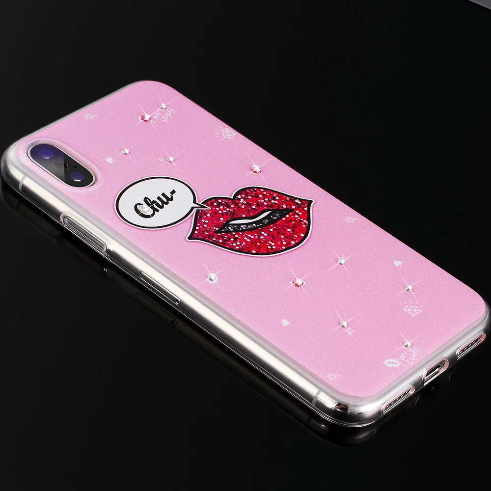 KINGXBAR для iPhone X Силиконовый чехол кристаллами Swarovski Прозрачный х крышка милые