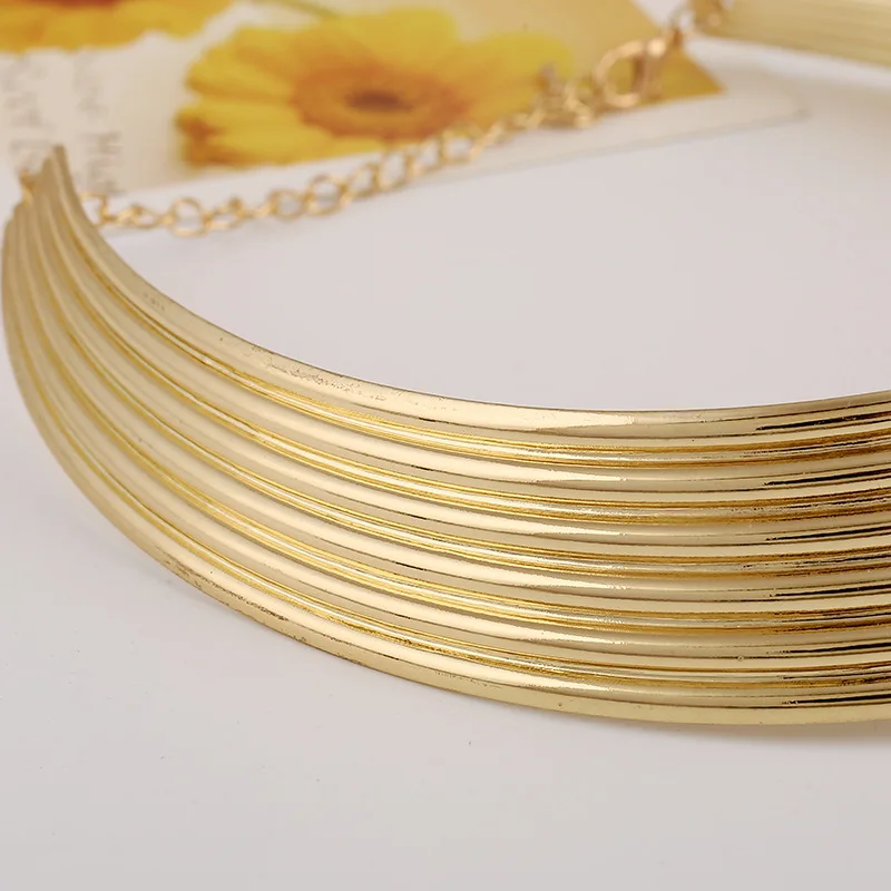 Женское колье чокер LZHLQ массивное металлическое ожерелье в стиле панк с