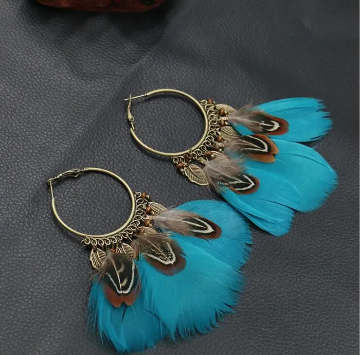 Длинные серьги в европейском и американском стиле с изображением большого круга