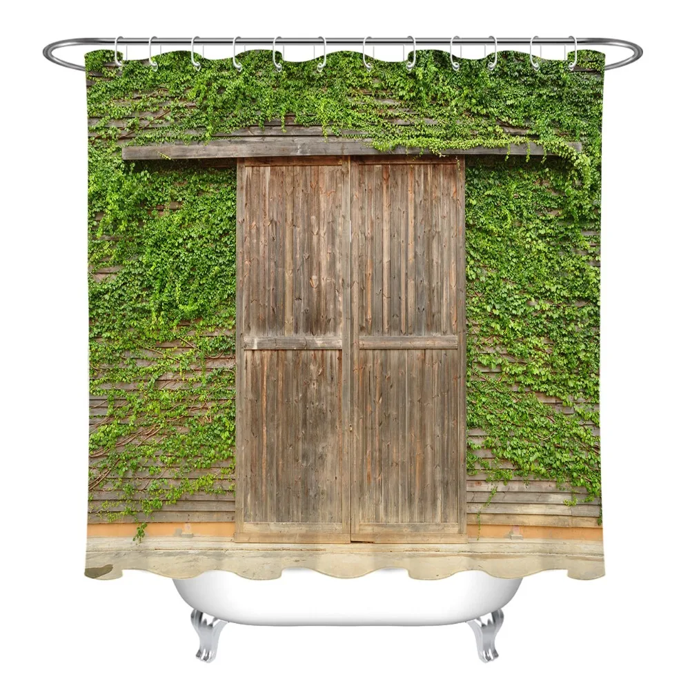 Водонепроницаемая шторка для душа винтажная деревянная занавеска в деревенском