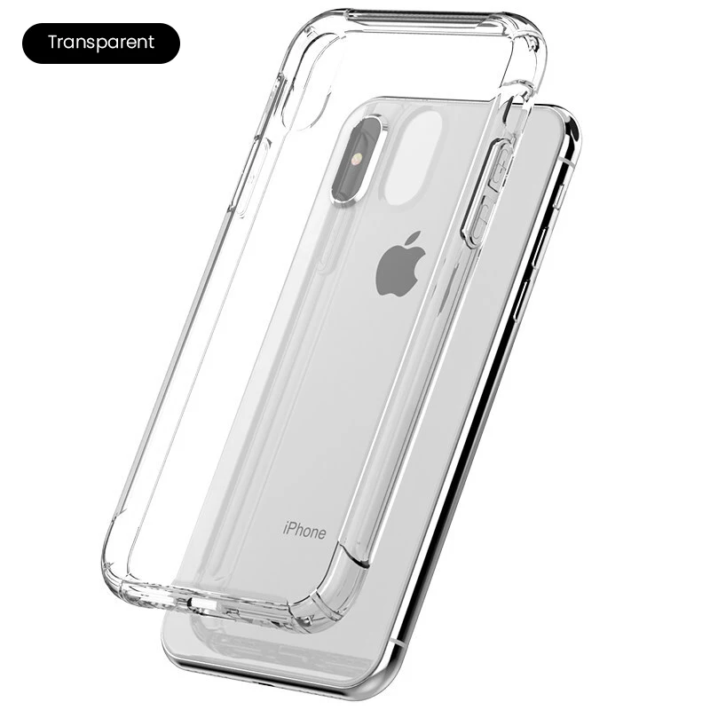 FS Transparent Роскошный противоударный прозрачный силиконовый чехол для айфон X XR XS 11 pro Max Coque айфон 8 7 6 6 S Plus защитный чехол - Цвет: FS Transparent