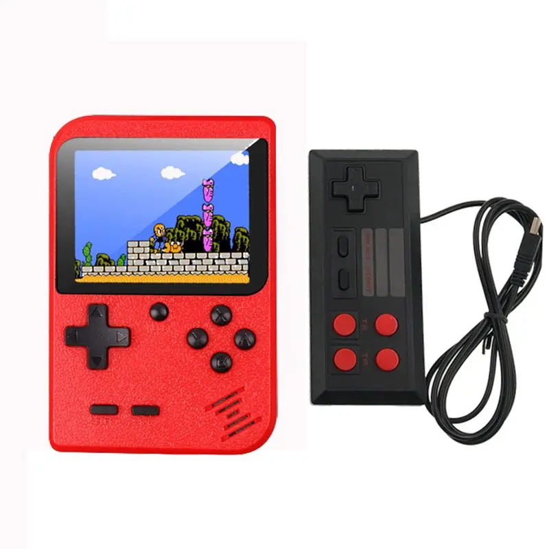 Red with Gamepad Игровая консоль Ретро мин портативная игровая консоль 8 бит 3,0 дюймов цветной ЖК-дисплей детский игровой плеер встроенный 400 игр - Цвет: Red with Gamepad