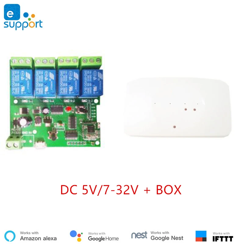 DC AC 7-32V EweLink Wifi Пульт дистанционного управления 4CH DIY Переключатель беспроводной домашний Интеллектуальный таймер 220 в управление IOS Android инчинг Блокировка - Комплект: DC AC 7-32V