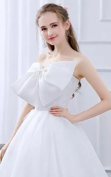 VENSANAC элегантное бальное платье без бретелек с бантом кружевные свадебные платья