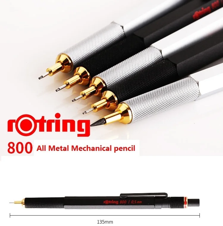 Rotring 800 металлический механический карандаш 0,5 мм/0,7 мм серебристый/черный автоматический карандаш для рисования 1 штука
