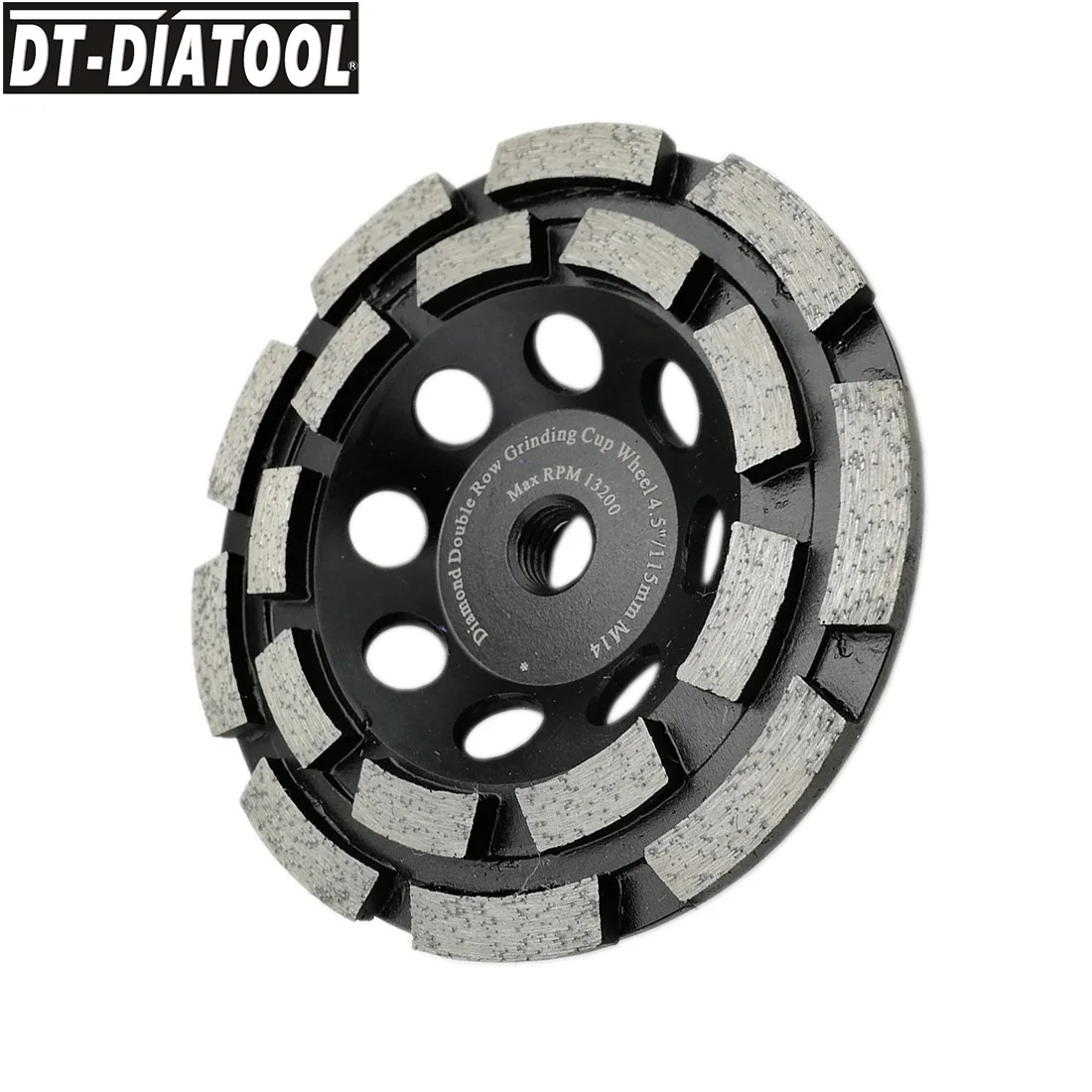 DT-DIATOOL 1 шт. Алмазный двухрядный шлифовальный круг с резьбой M14 для бетона твердого