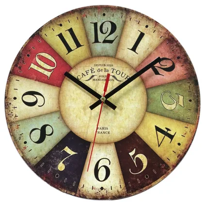 DCF77 RCC деревянные настенные часы Funkuhr кварцевые МДФ 10' дюймовые Парижские Ретро |