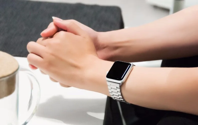 Спортивные из нержавеющей стали часы полосы для Apple Watch 4 38 40 42 44 мм ремешок замена ссылка браслет адаптер часы ремешок для iwatch