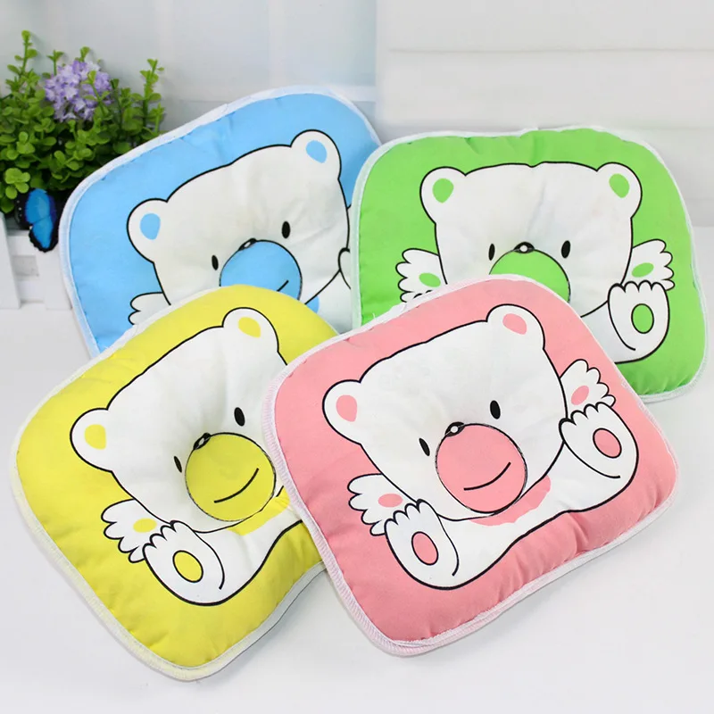 

Hot selling Infant bedding print bear oval shape 100% cotton Baby Bear pillow high quality