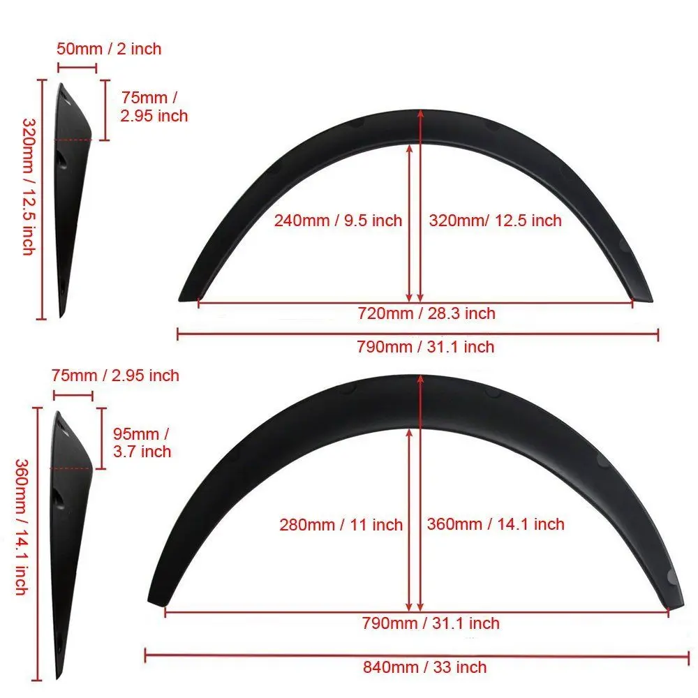 4 шт. JDM универсальные ударные вспышки автомобильный набор для тела колеса бровей