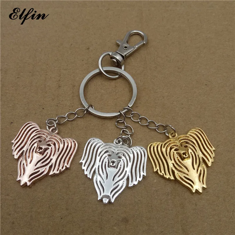Elfin трендовые китайские хохлатые брелки золотистого цвета серебряного для