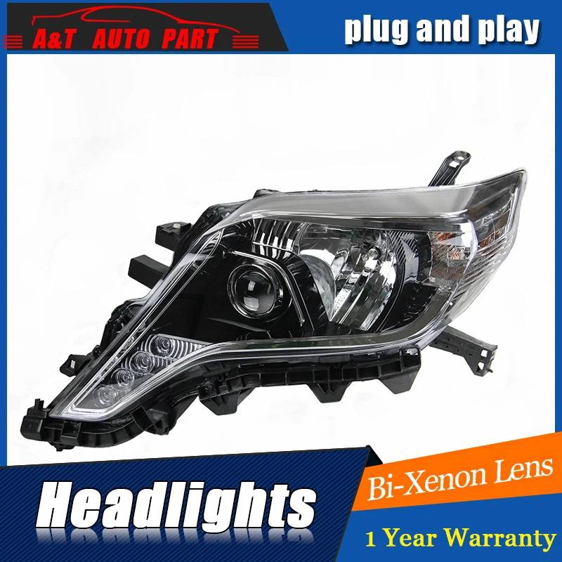 front light 2014-2017 for Toyota Prado headlights Angel Eyes car styling LED DRL bi xenon lens prado head lamps | Автомобили и