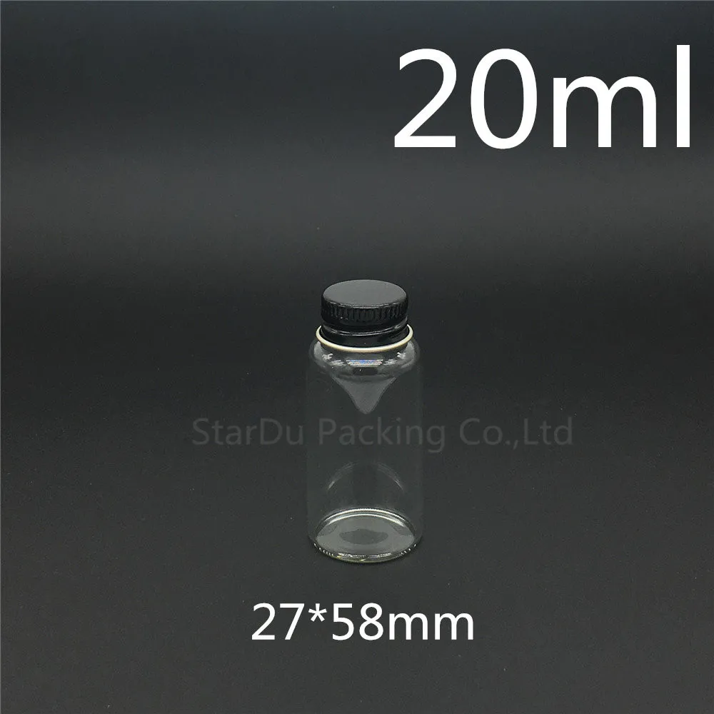 

Free Shipping 20pcs/lot Diameter 27mm 20ml Black Screw Neck Glass Bottle For Vinegar alcohol,carft/storage Candy Bottles