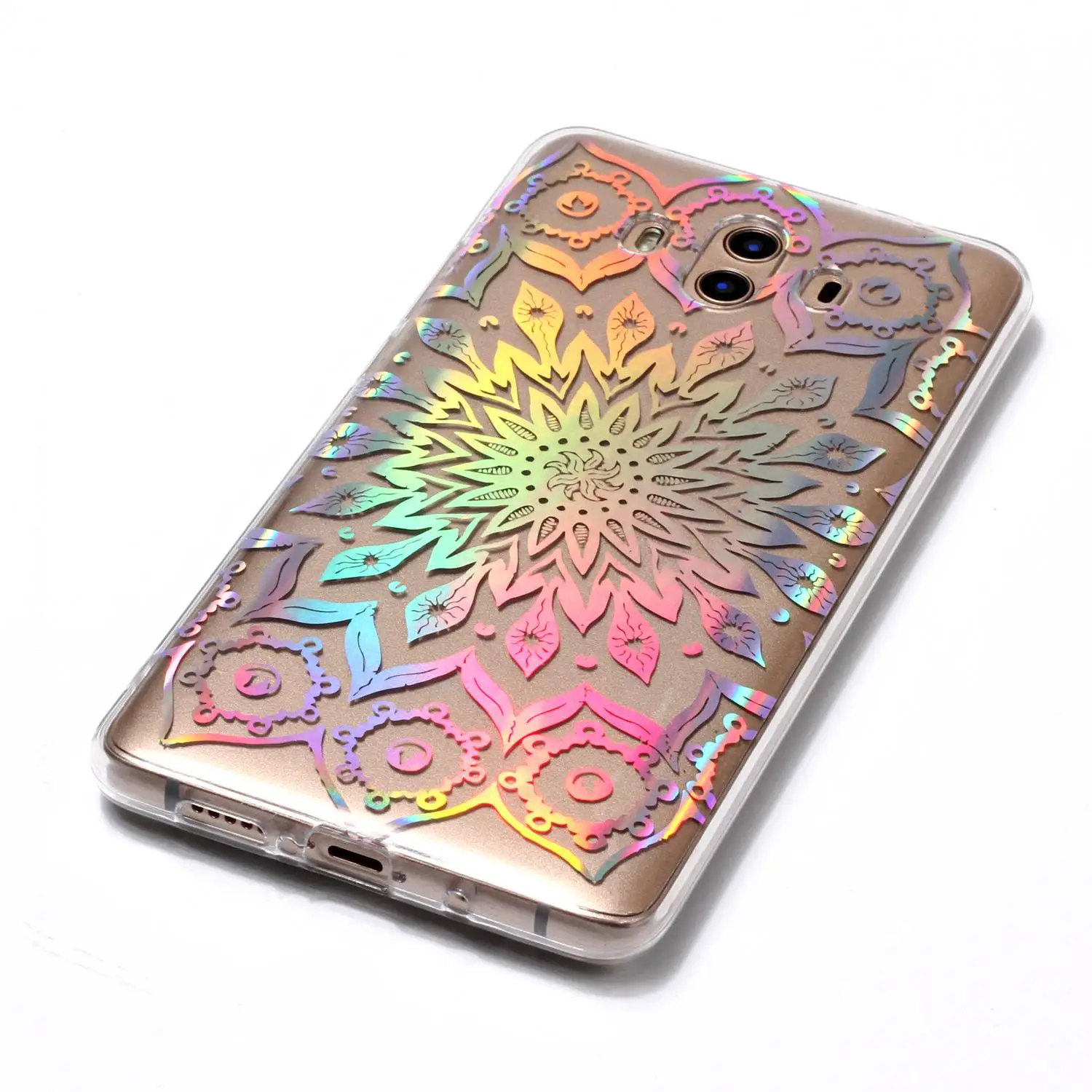 For Huawei Mate 10 Pro Case Soft transparent Colorful Laser Flowers Slim Protect Back Cover huawei mate lite nova 2i |