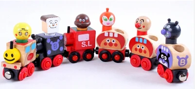 Новинка деревянная игрушка Прямая поставка с фабрики 6 магнитных Anpanman train детские