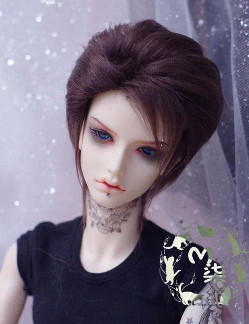 Новинка 1/3 22 23 см 20 21 1/4 18 ~ 19 1/6 16 17 BJD парик Темный чело короткий мальчик меховой для