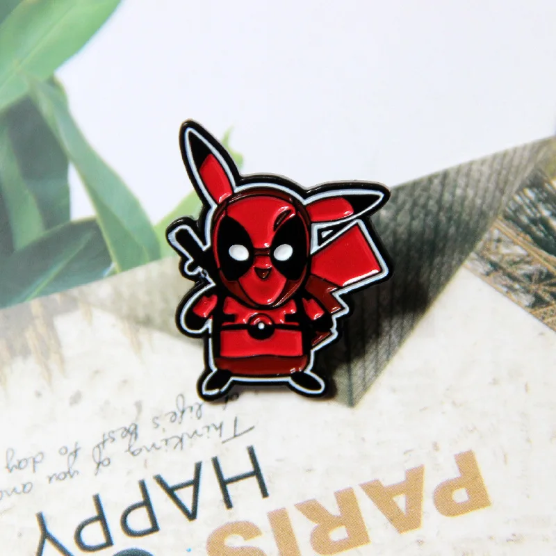 Мультфильм Пикачу Броши Deadpool и эмалированные булавки для женщин и мужчин рюкзак сумки значок подарки