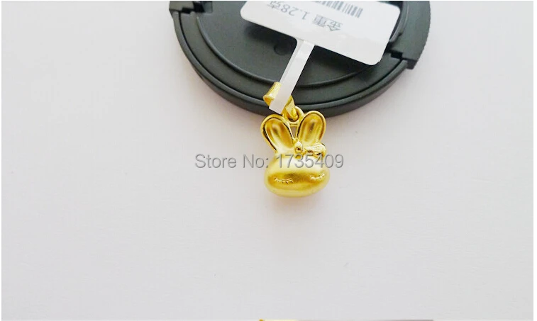 

Pure 24k Solid Yellow Gold Pendant / Lovely 3D Bunny Baby Pendant / 1.05g 1PCS