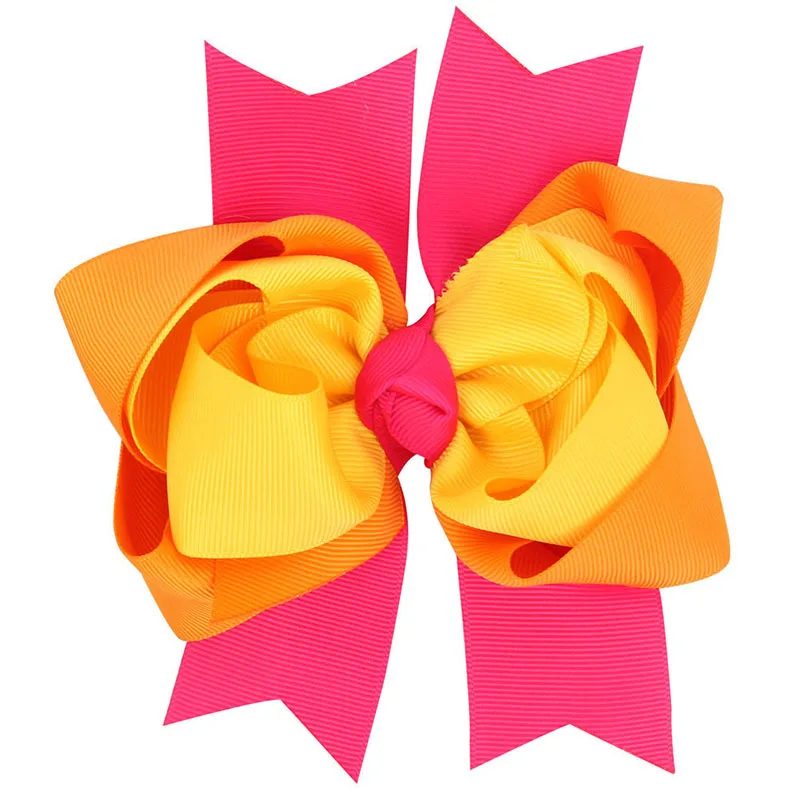 

5 inch Double Layer Hair Bow Girls Hair Accessories With Clips Grosgrain Ribbon Hairpins Multicolor Optional Headwear Hairgrips
