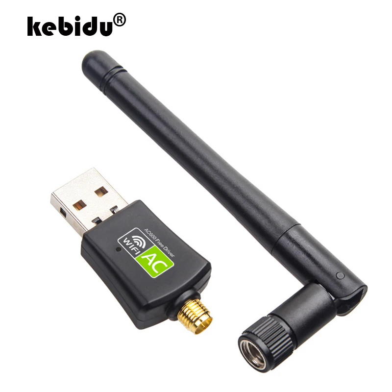 

kebidu 600Mbps Free Driver Network Cards Wifi Adapter USB Dual Band 5Ghz/2.4Ghz LAN Antenna Dongle Wifi for Win 7 8 10 RTL8811CU