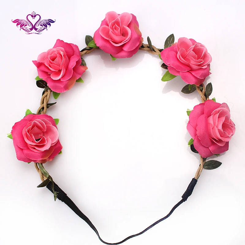 Женские богемные повязки на голову M MISM вечерние Цветочные венки с розами