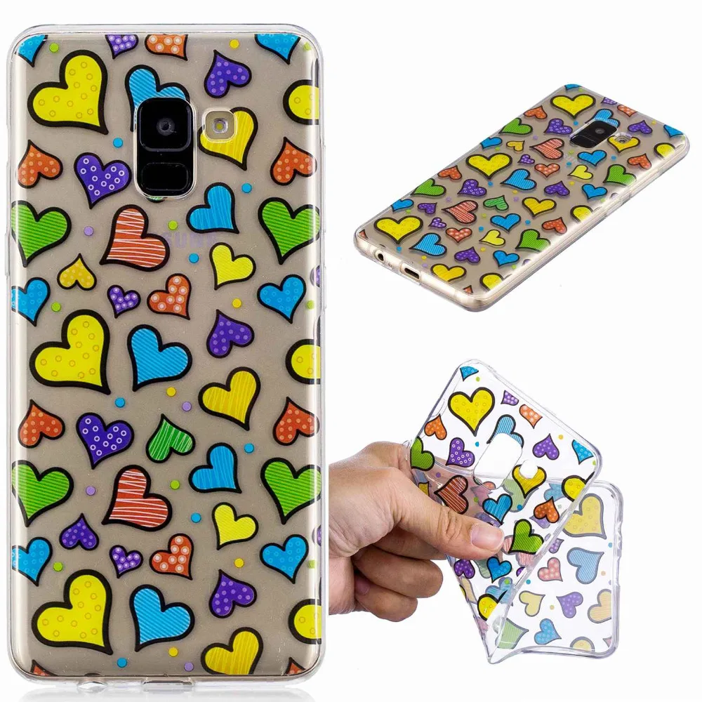 Высокое качество ТПУ IMD чехол для телефона samsung A8 плюс 2018 Пингвин пончик кактус