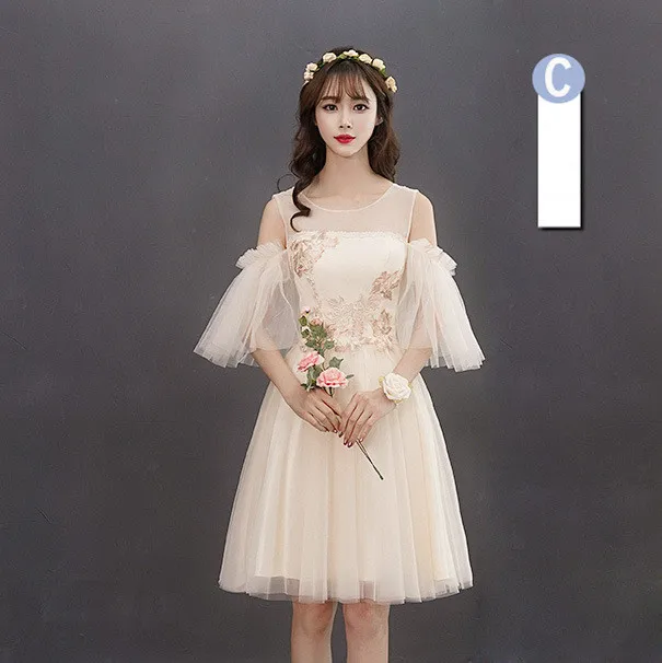 Очаровательное Тюлевое платье цвета шампанского для подружки невесты 2019