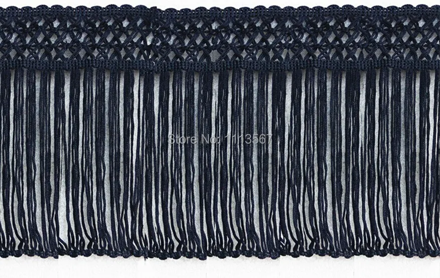 10 ярдов ремесло Плетеный 17 см черный полиэстер бахрома отделка с кисточками