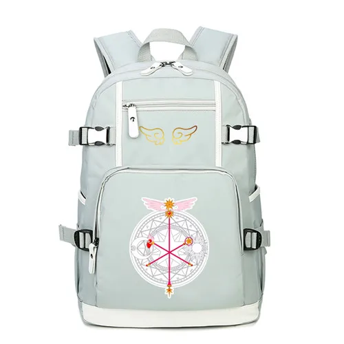 20 Аниме карты Captor розовый милый рюкзак Mochila Feminina SAKURA Kawaii женские сумки на плечо холщовые школьные сумки рюкзак для книг - Цвет: 20