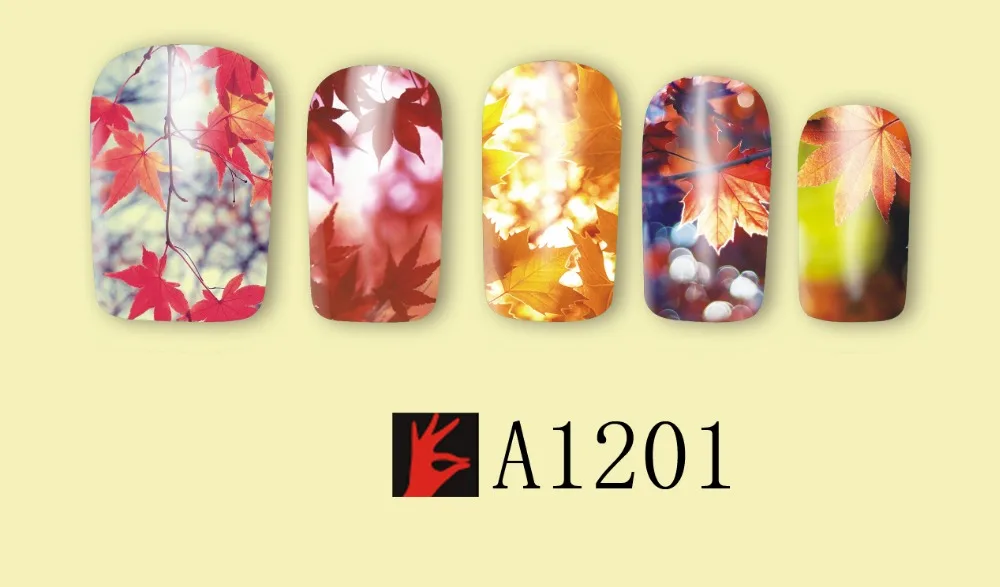12 упак./лот переводка NAIL ART наклейки на ногти татуировки слайдера полное покрытие