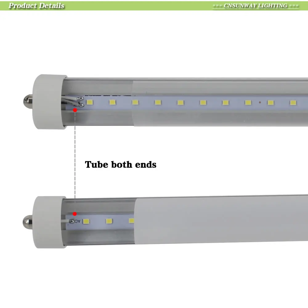 8ft светодиодный трубки огни t8 fa8 одного пальца 8 футов светодиодный light tube 45 w 4800lm 2370 мм 2,4 м светодиодный люминесцентные лампы AC85-265V 25 шт