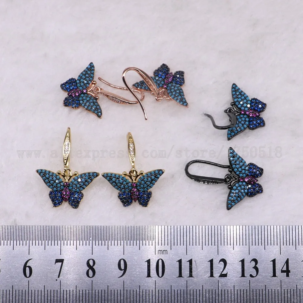 5 pairs tiny butterfly earrings colorful Insects fly Bee hook for lady insect bugs jewelry Earrings 3231 | Украшения и аксессуары