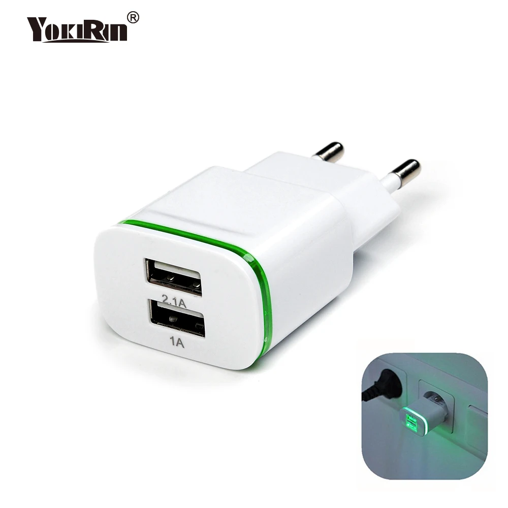 СВЕТОДИОДНЫЙ Свет Micro USB Зарядное устройство док 5 В 2A ЕС США Порты Быстрая зарядка