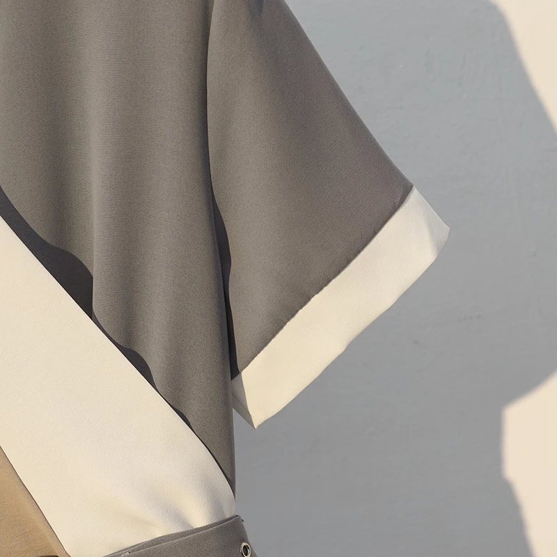 Большие 5XL 2018 осенние женские платья модные корейские стильные Лоскутные