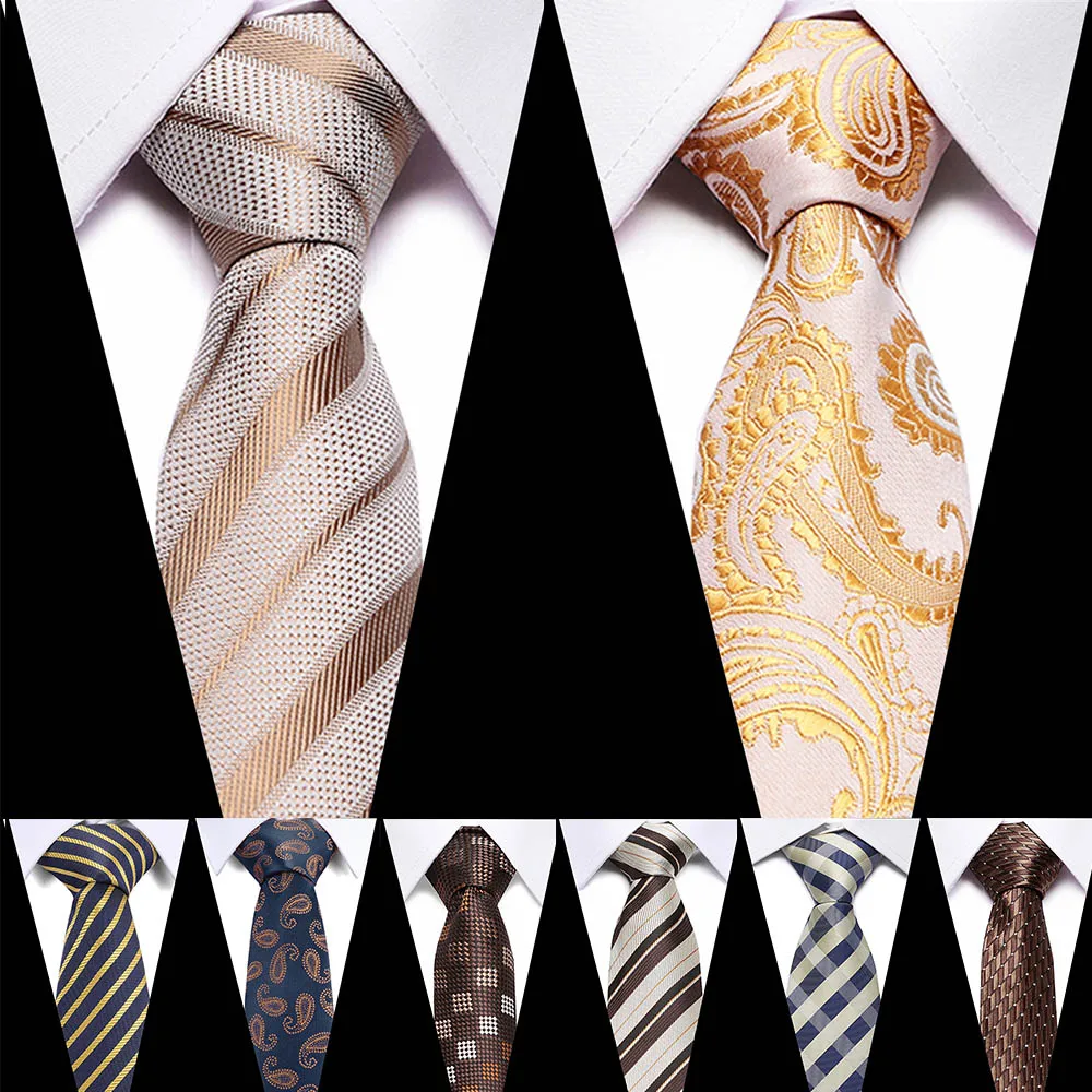

Factory 50 Styles Gold Paisley Floral Flowers Jacquard Classic Men Neck Ties 100% Silk Wedding Party Gravatas Groom Necktie tie