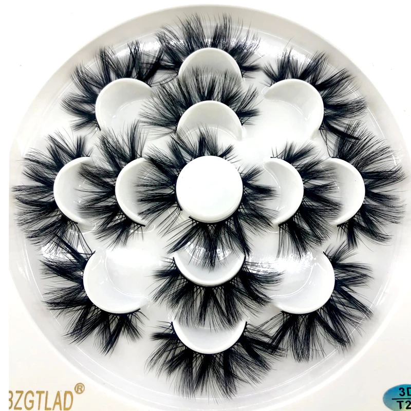 

7Pairs natural 6D Mink Hair False Eyelashes 15-25mm Long Lashes Extension Thick Wispy Fluffy Handmade Eye Makeup Tools Drop Ship