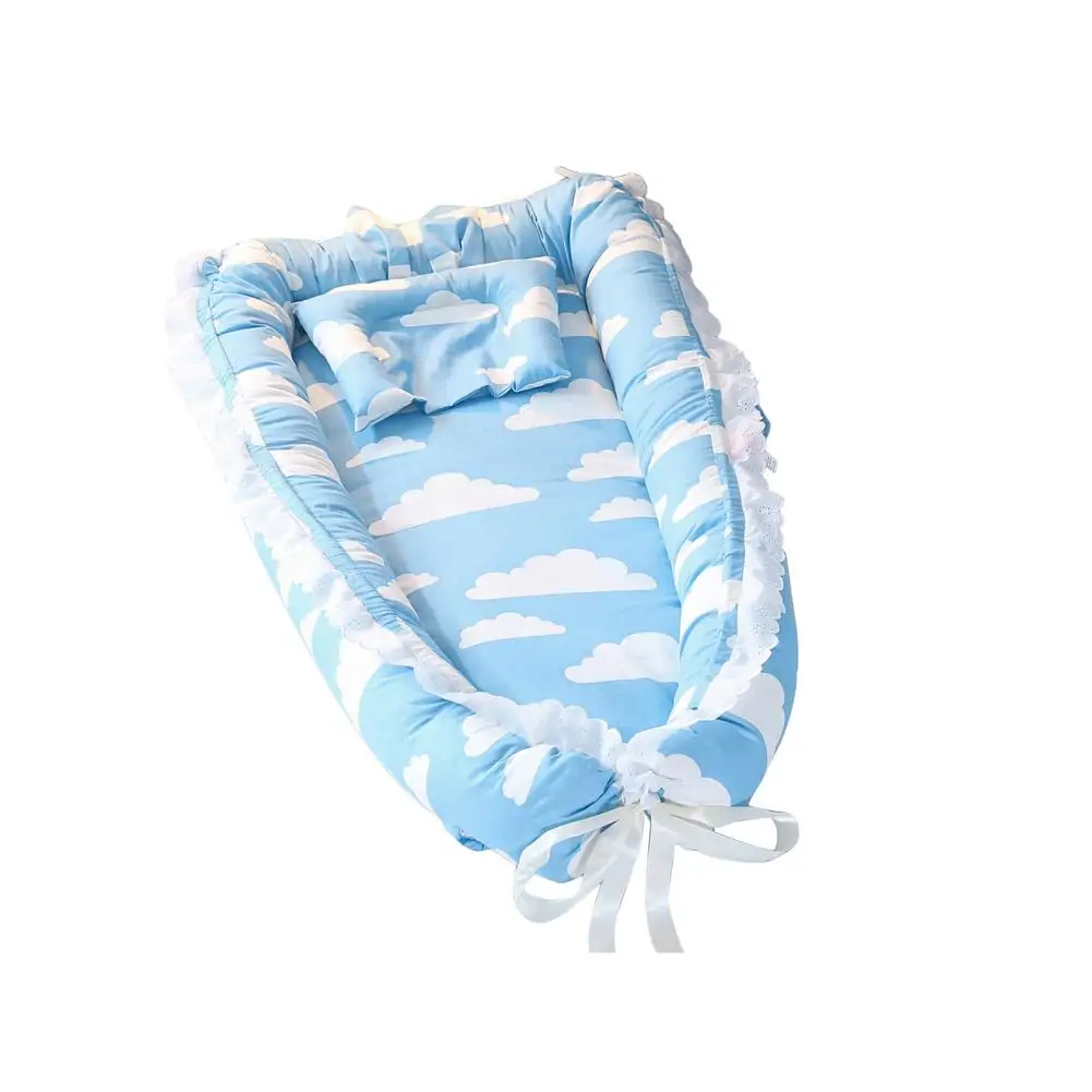 Baby Nest Multifunctional Travel Crib Cartoon Printing Newborn Mattress Bionic Bed Detachable Washable Portable Upgrade | Мать и ребенок