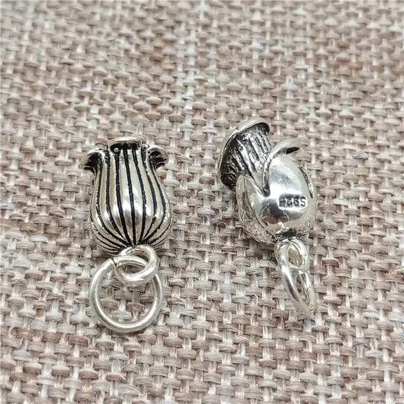 Подвески с цветком Утренней славы из серебра 925 пробы для браслета