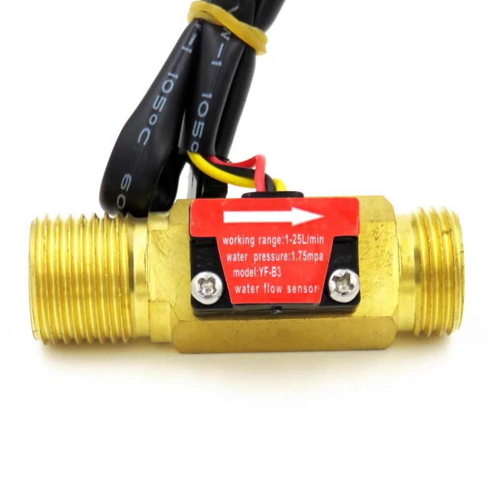 

YF-B3 BSP G1/2 "измеритель потока турбины с Холла для воды 1-25 л/мин, измеритель расхода турбины, датчик расхода воды iSentrol