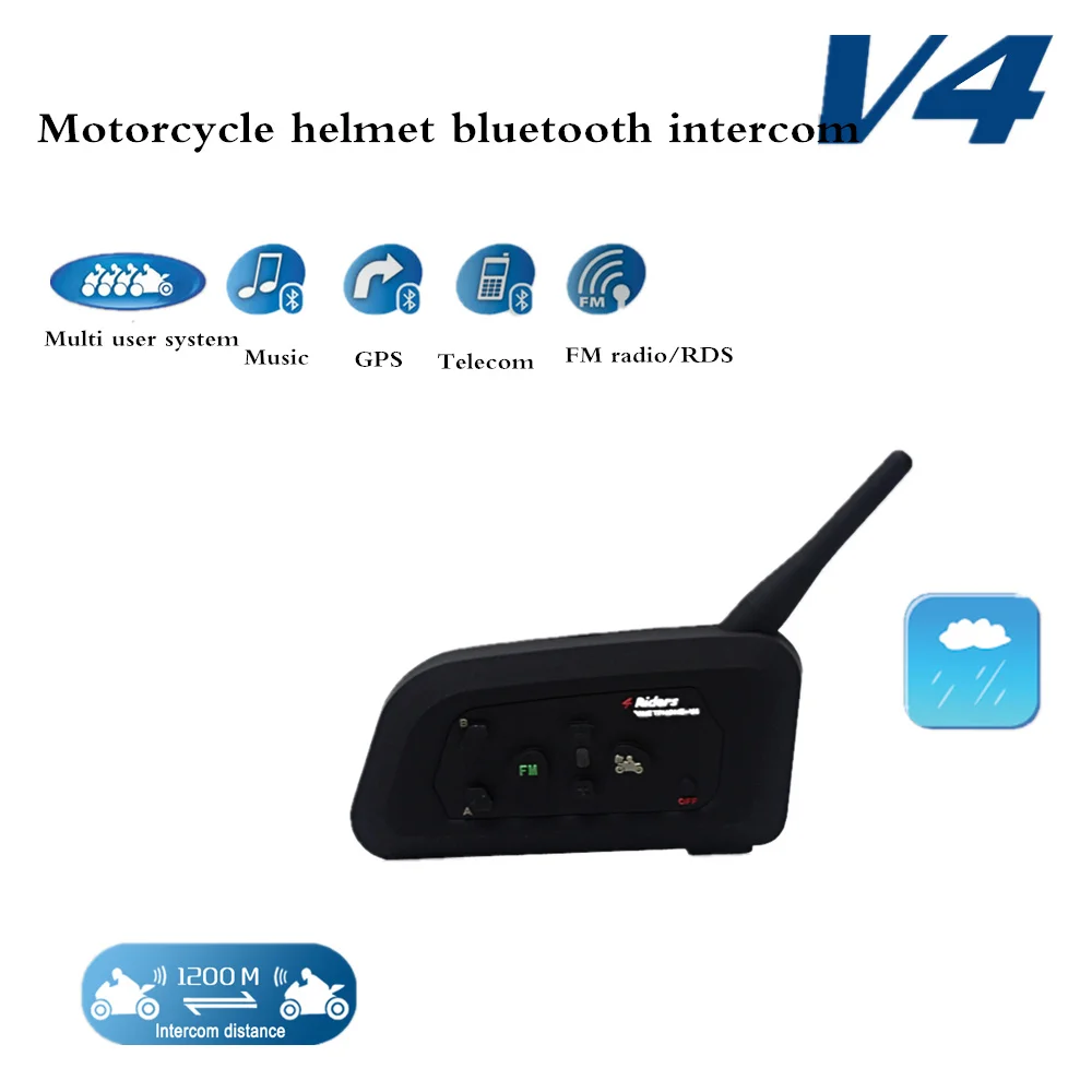 Мотогарнитура для шлема с поддержкой Bluetooth 1200 м|Наушники шлемов| |